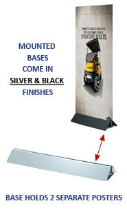 Modern Mount Poster Board Display Floor Stand | Steel Base 24" Wide