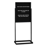 24 x 36 Double Pedestal Letter Board Sign Holder with Open Face Board, Double Sided, Black Aluminum