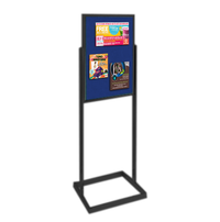 24 x 36 EASY-TACK Pedestal Sign Holder with Open Face Board, Single Sided, Black Aluminum