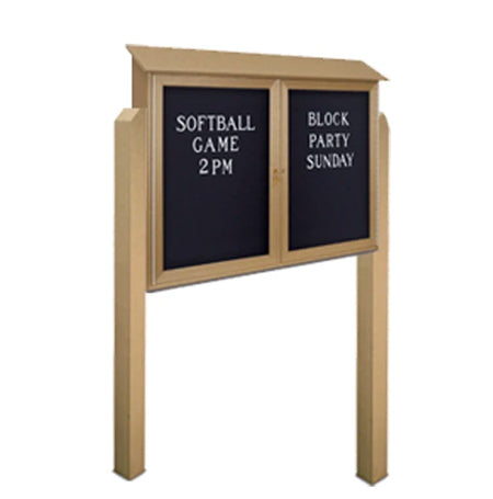 Double Door 45x36 Outdoor Letter Board Message Center with Posts