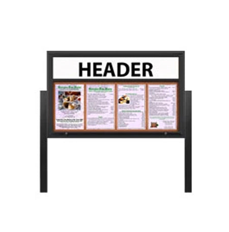 Outdoor Enclosed Menu Cases with Header & Leg Posts (11" x 17" Portrait Menus)