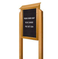 40x60 Outdoor Message Center LEFT Hinged with Letter Board and 2 Posts - Eco-Friendly Recycled Plastic Enclosed Information Board