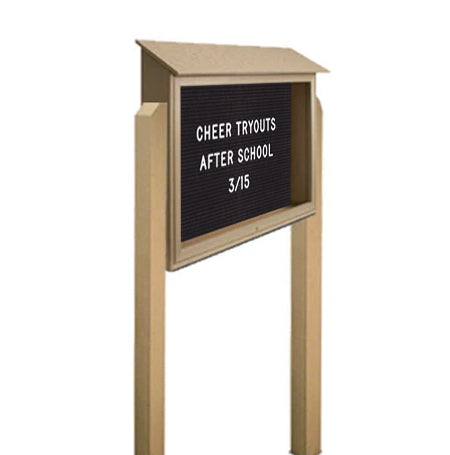 Free Standing 60x24 Outdoor Message Center with Letter Board TOP Hinged  (Single Door)