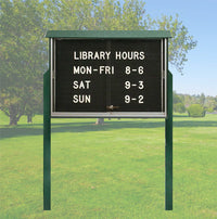 OUTDOOR Sliding Door Message Center Changeable Letter Board Standing on Two Posts