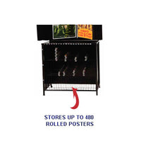 Poster Rounds Storage Unit Floor Poster Display Rack +Poster Bin Storage | 30 Flip Panels 2-Sided ...