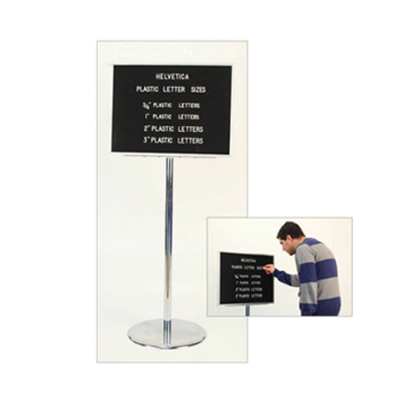 Non Adjustable Pedestal Felt Letter Board 24x18 with Aluminum Frame Single-Sided