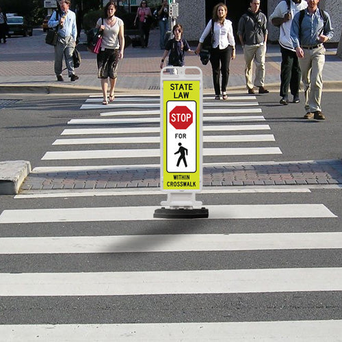 12" x 36" State Law Stop Sign Vertical Panel is ideal for ensuring safety in any outdoor street or crosswalk.