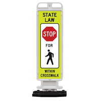 12" x 36" State Law Stop Sign Vertical Panel with 28 LB Base