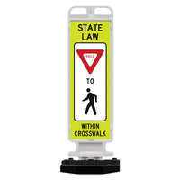 12" x 36" State Law Yield Sign Vertical Panel with 28 LB Base