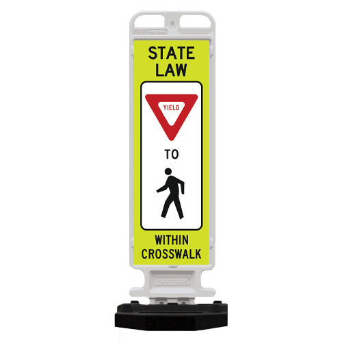 12" x 36" State Law Yield Sign Vertical Panel with 28 LB Base