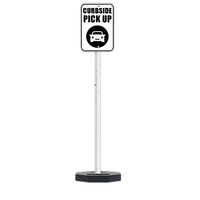  30 LBS Outdoor Portable Parking Lot Sign with 60" Post | Shown with White Post