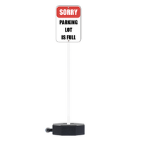 60 LBS Outdoor Portable Parking Lot Sign with Wheels and 72" Post | Black or White Posts