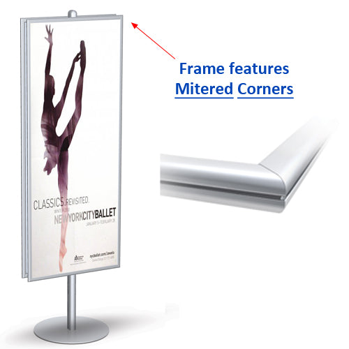 Adjustable POSTO-STAND™ 22 x 56 Sign Stand + Weighted Base + 2 Frames ...