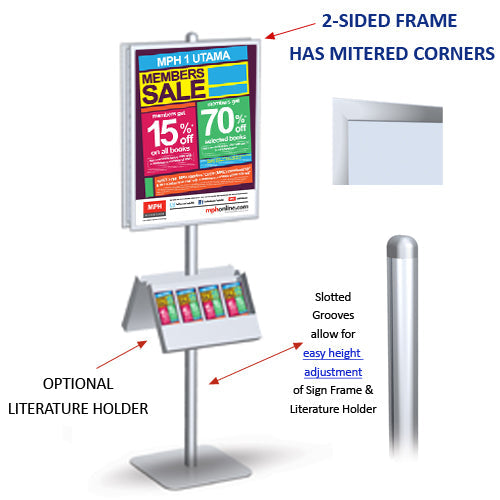 POSTO-STAND™ Standing Poster Display 22x28 w Double Sided Snap Frame ...