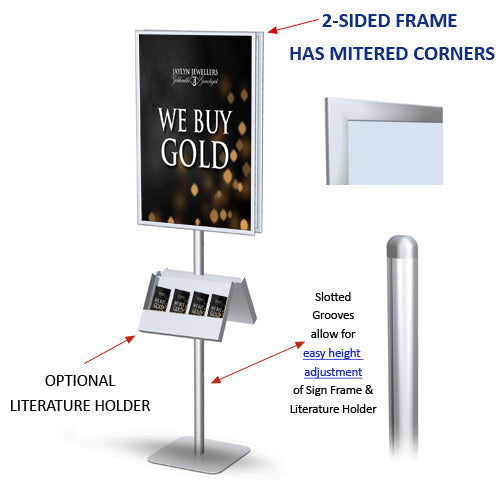 24x36 Double Sided Sign Stand fits TWO POSTERS