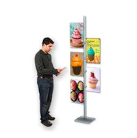 POSTO-STAND™ 8 Foot Sign Holder Floor Stand with Graphic Clips
