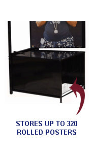 Poster Rounds Storage Unit Poster Display Rack with Poster Bin Storage (20 Panels) | Retail Poster ...