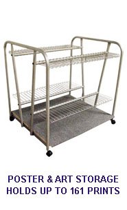 Poster Storage Rack Rolling Bin  | Poster Racks | Poster Storage Bin | Rack Poster