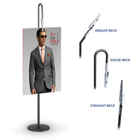 Quick Clip CounterTop SignHolder Display with 14" - 24" Pole