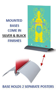 Quick Snap Counter Top Poster Board Display Stand | Steel Base 3.5" Wide