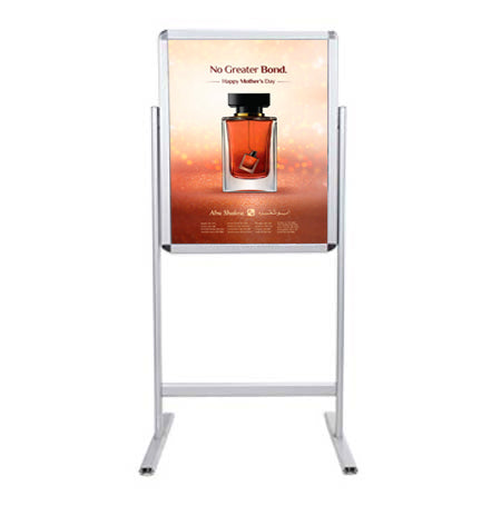 Elegant Snap Frame Sign Holder | Free-Standing 22x28 Poster Display Double-Sided + Rounded Corners