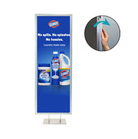 Double Pole Floor Stand 30x40 Sign Holder | Snap Frame 1 1/4" Wide