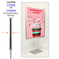 Double Pole Floor Stand 48x72 Sign Holder | Snap Frame (with Radius Corners)
