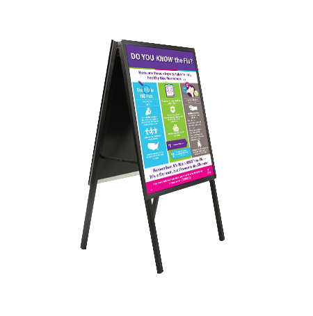 A-Frame 12x24 Sign Holder | Security Snap Frame 1 1/4