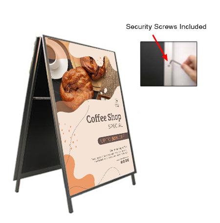 A-Frame 17x22 Sign Holder | with SECURITY SCREWS on Snap Frame 1 1/4" Wide