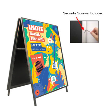 A-Frame 48x60 Sign Holder | with SECURITY SCREWS on Snap Frame 1 1/4" Wide