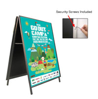 A-Frame 27x41 Sign Holder | with SECURITY SCREWS on Snap Frame 1 1/4" Wide