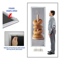 Double Pole Poster Floor Stand 24x60 Sign Holder with SECURITY SCREWS on Snap Frame 1 1/4" Wide