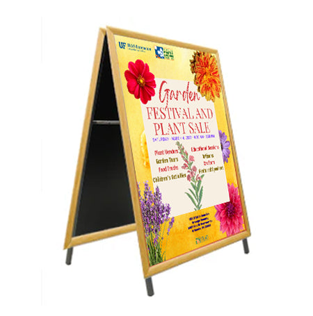 A-Frame 12x36 Sign Holder | WOOD Snap Frame 1 1/4" Wide