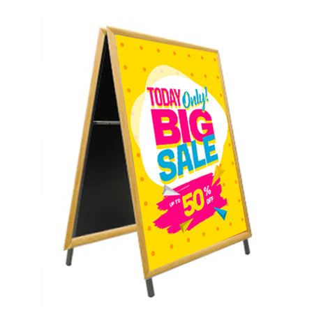 Wooden A-Frame 14x22 Sign Holder | WOOD Snap Frame 1 1/4