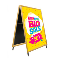 A-Frame 14x22 Sign Holder | WOOD Snap Frame 1 1/4" Wide