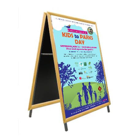 A-Frame 20x30 Sign Holder | WOOD Snap Frame 1 1/4" Wide