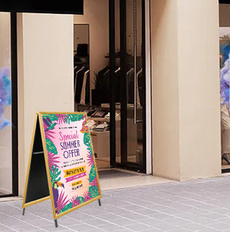 Wooden A-Frame 24x60 Sign Holder | WOOD Snap Frame 1 1/4
