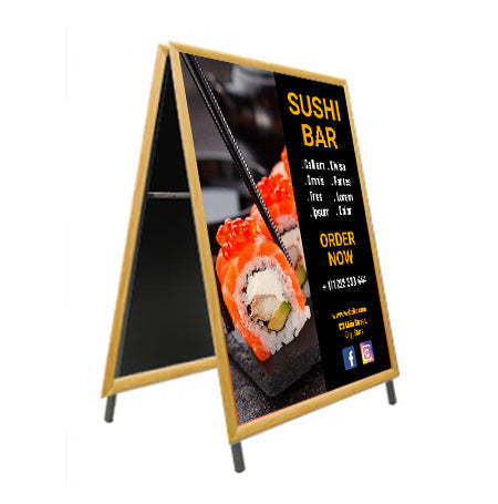 A-Frame 42x42 Sign Holder | WOOD Snap Frame 1 1/4" Wide