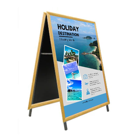 A-Frame 48x60 Sign Holder | WOOD Snap Frame 1 1/4" Wide