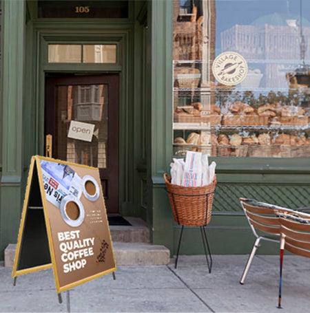 Wooden A-Frame 48x72 Sign Holder | WOOD Snap Frame 1 1/4