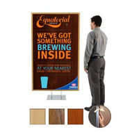 Double Pole Floor Stand 36x36 Sign Holder | Wood Snap Frame 1 1/4" Wide