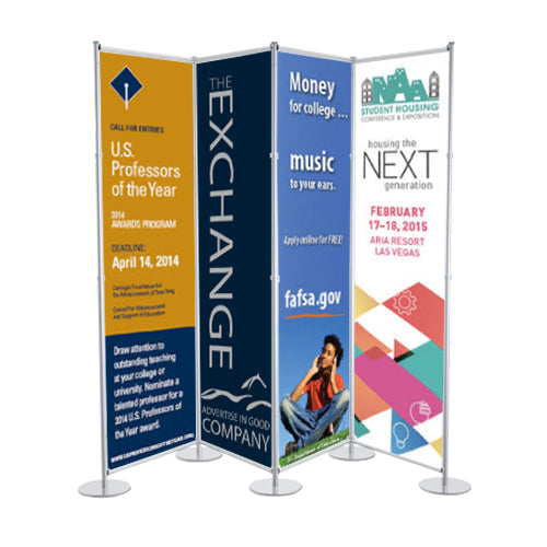 30" WIDE SCREEN PANEL FLOOR STAND BANNER DISPLAY (FOUR SIDED)