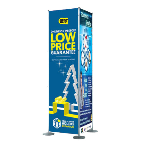 30" WIDE SCREEN PANEL FLOOR STAND BANNER DISPLAY (FOUR SIDED)