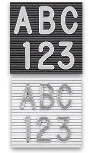 SILVER Helvetica Changeable Letter Sets For Letterboards – FloorStands