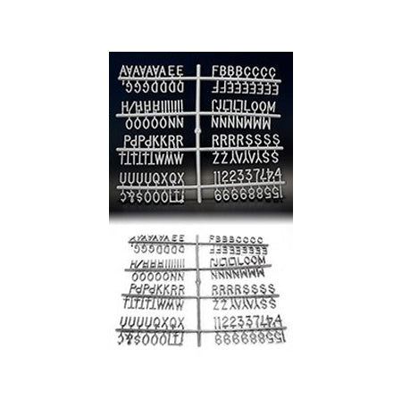 SILVER Helvetica Changeable Letter Sets For Letterboards – FloorStands