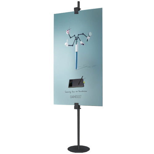 Poster Board Floor Display Pole with Adjustable Clamps