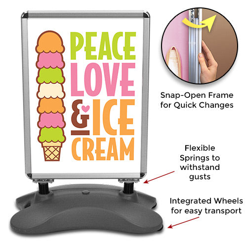 Snap Open Frame with Rounded Corners | Flexible Springs to resist Wind Gusts | Wheels for easy transport