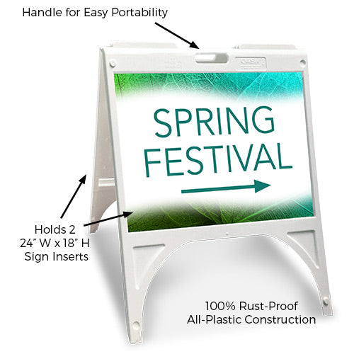 Accepts Two Sign Board Inserts 24" Wide x 18" High (Max 3/16" Thickness)