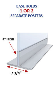 Floor T-Base Sign Stand 48" Wide - Heavy-Duty Steel Base Holds Rigid Graphic Boards Up To 1/2" Thick