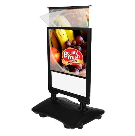 STREET-MASTER™ Wind Stand with Slide-In Frame and Fillable Water Base (for 22” x 28” Posters)